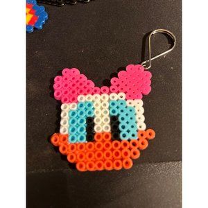 Handmade Daisy Duck perler bead keychain